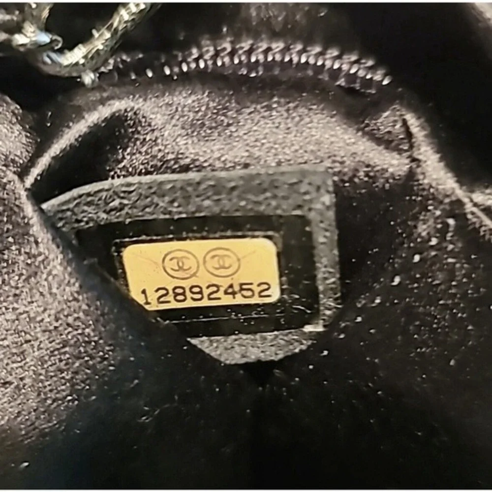 Chanel Black Satin Crystal CC Clutch‎ Chain Shoulder Bag